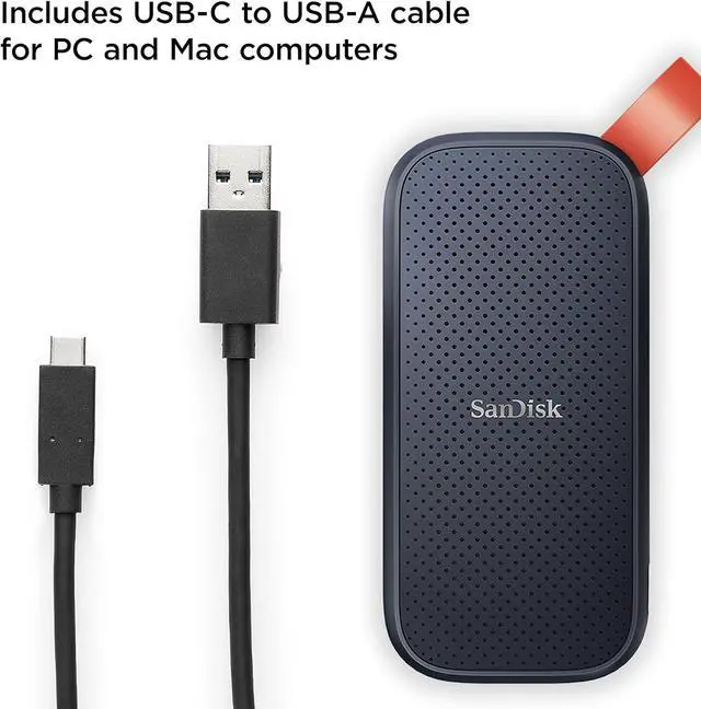 Alt view image 3 of 7 - SanDisk 2TB Portable SSD - Up to 520MB/s, USB-C, USB 3.2 Gen 2 - SDSSDE30-2T00-G25,Solid State Drive