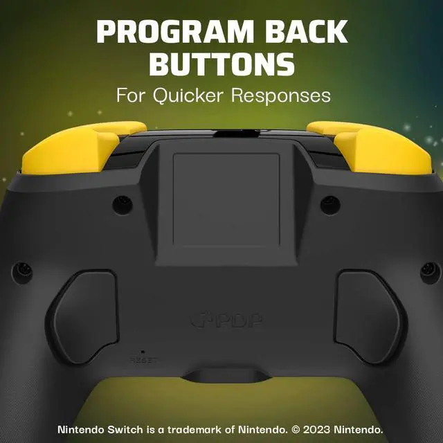 Alt view image 2 of 7 - PDP REMATCH Enhanced Wireless Nintendo Switch Pro Controller - Rechargeable Battery Powered, Mario Super Star Glow in the Dark