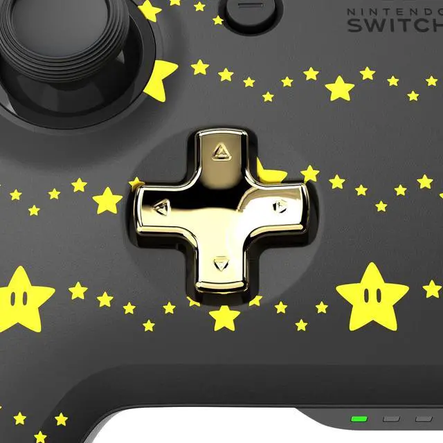 Alt view image 6 of 7 - PDP REMATCH Enhanced Wireless Nintendo Switch Pro Controller - Rechargeable Battery Powered, Mario Super Star Glow in the Dark