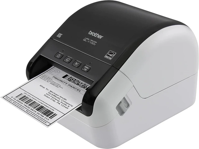 Alt view image 4 of 6 - Brother QL-1100C Wide Format, Postage and Barcode Professional Thermal Label Printer, Black