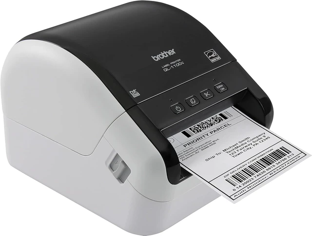 Alt view image 6 of 6 - Brother QL-1100C Wide Format, Postage and Barcode Professional Thermal Label Printer, Black
