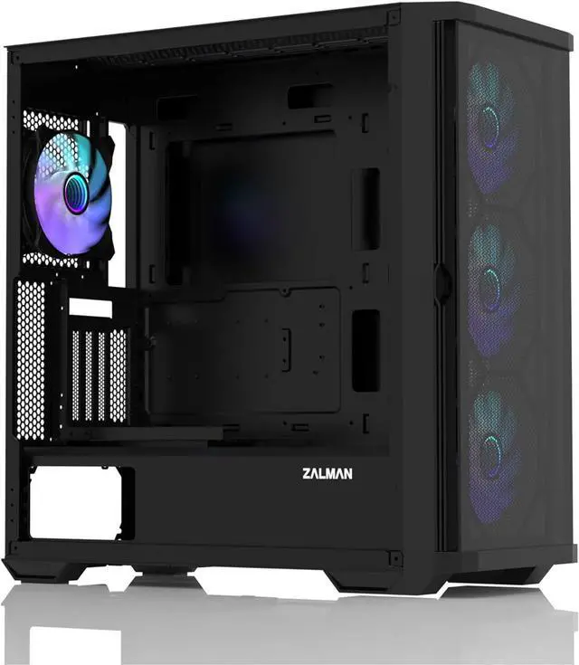 Alt view image 6 of 7 - Zalman Z10 Duo E-ATX Mid-Tower Premium Gaming PC Case, 4 x Infinity Mirror ARGB Fans, Tempered Glass with Interchangeable Mesh Front Panel, USB-C and USB 3.0