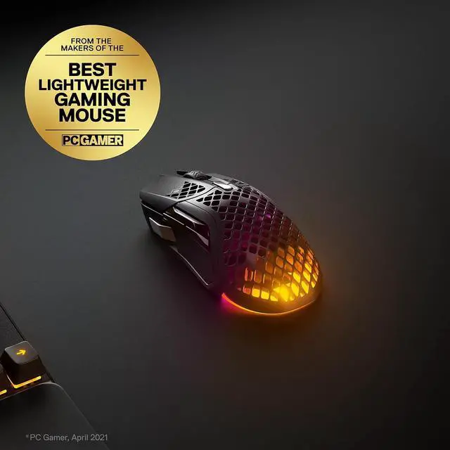 Alt view image 2 of 7 - SteelSeries Aerox 5 Wireless - Gaming Mouse - 18000 CPI -- TrueMove Air Optical Sensor - Ultra-lightweight Water Resistant Design