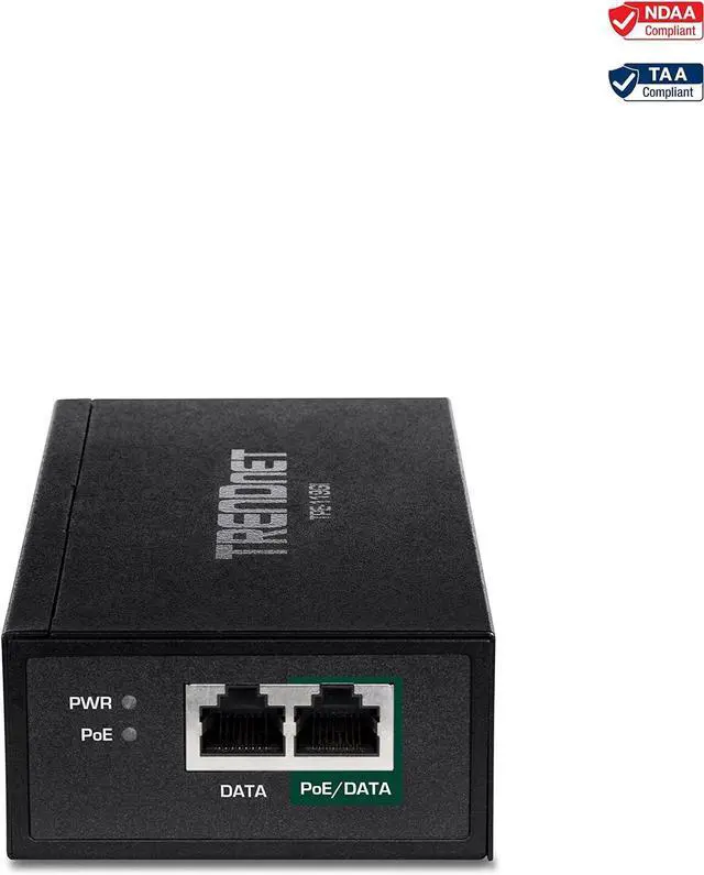 Alt view image 7 of 14 - TRENDnet Gigabit PoE++ Injector, Convert A Non-PoE Port To A PoE++ Gigabit Port, PoE (15.4W), PoE+ (30W), Or PoE++ (95W), Up to 100m (328 ft), Integrated Power Supply, Black, TPE-119GI