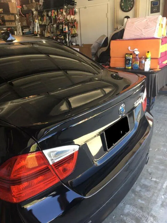 Alt view image 5 of 7 - DTO SPOILER 2006-2011 Fit FOR BMW E90 Sedan Trunk Spoiler 3-SERIES OE Type PAINTED Gloss black Jet black #668 In stock