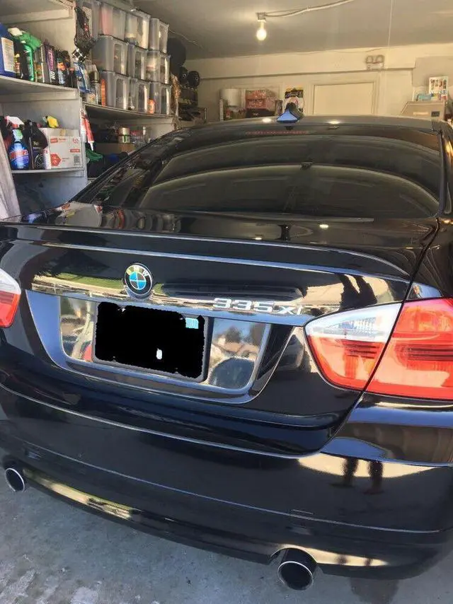 Alt view image 2 of 7 - DTO SPOILER 2006-2011 Fit FOR BMW E90 Sedan Trunk Spoiler 3-SERIES OE Type PAINTED Gloss black Jet black #668 In stock
