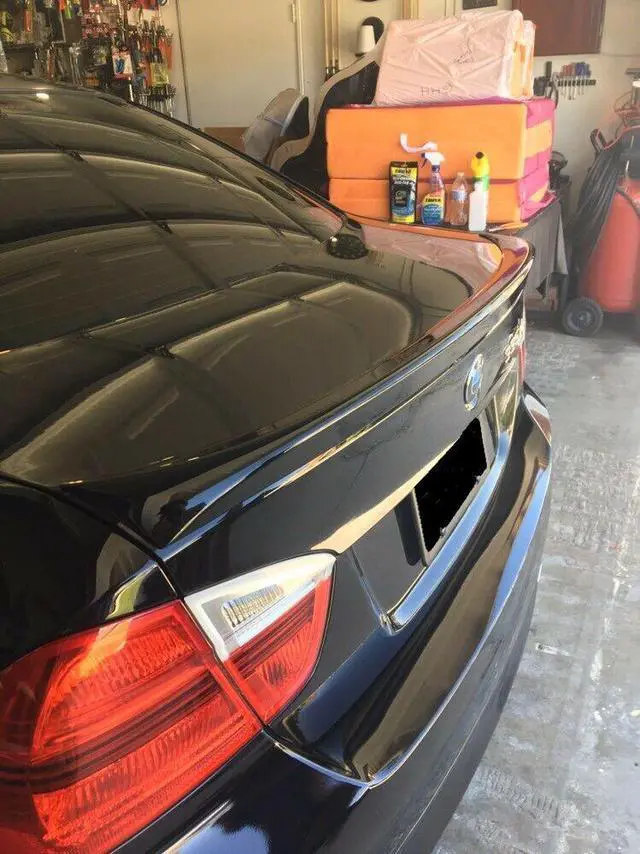 Alt view image 4 of 7 - DTO SPOILER 2006-2011 Fit FOR BMW E90 Sedan Trunk Spoiler 3-SERIES OE Type PAINTED Gloss black Jet black #668 In stock