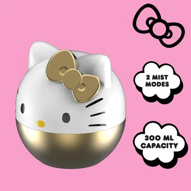 Alt view image 3 of 6 - Hello Kitty Gold USB Tabletop Humidifier