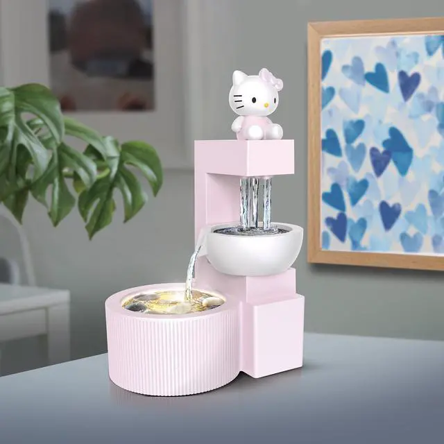 Alt view image 2 of 5 - Hello Kitty Pink Waterfall LED Fountain