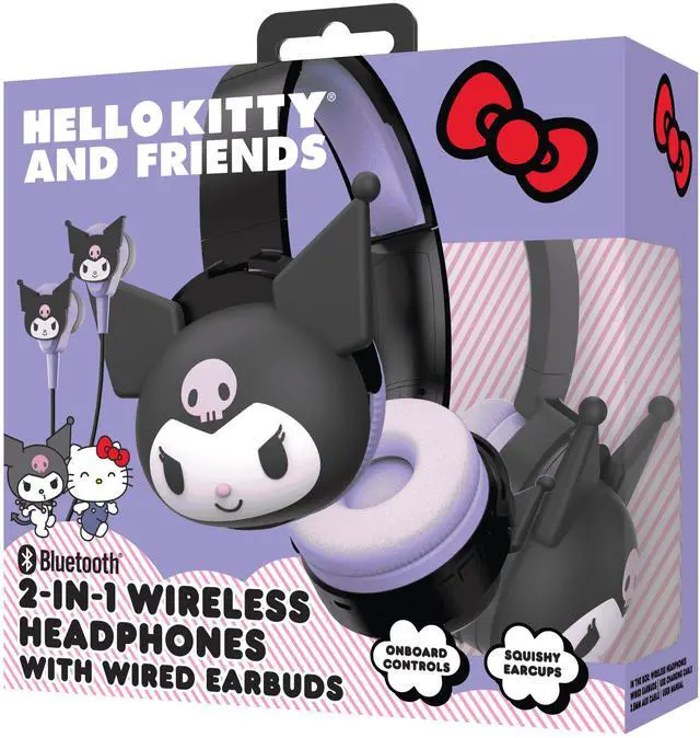 Alt view image 4 of 5 - Hello Kitty 2-in-1 Wireless Bluetooth Headphones with Wired Earbuds