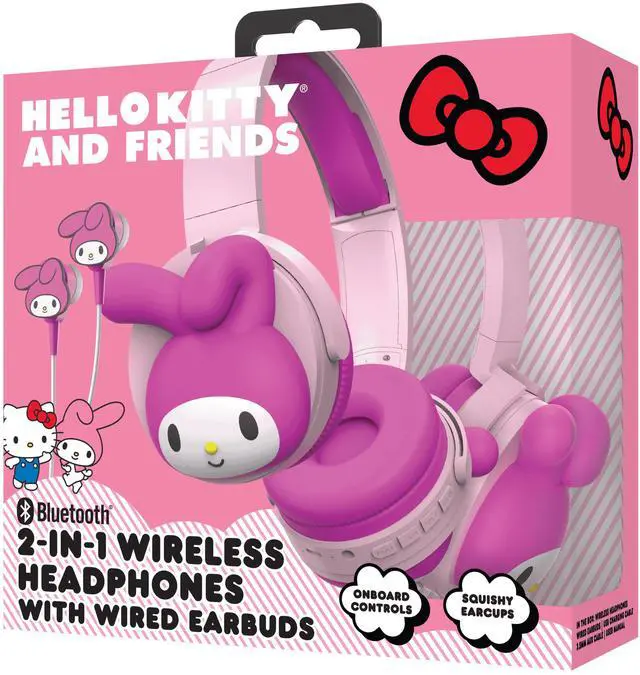 Alt view image 4 of 5 - Hello Kitty 2-in-1 Wireless Bluetooth Headphones with Wired Earbuds