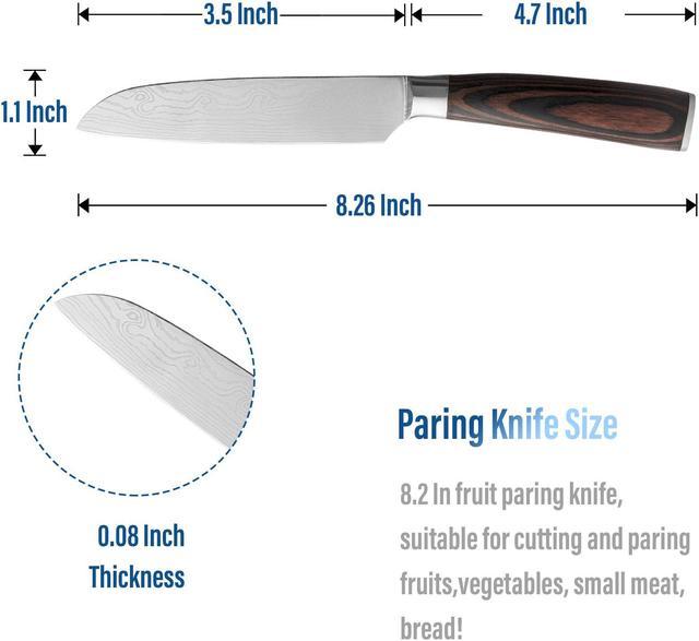 WELLHOME Sharp Kitchen Fruit Paring Knife - Small 3.5 Inch High Carbon  Stainless Steel Peeling Knives for Cutting and Slicing 