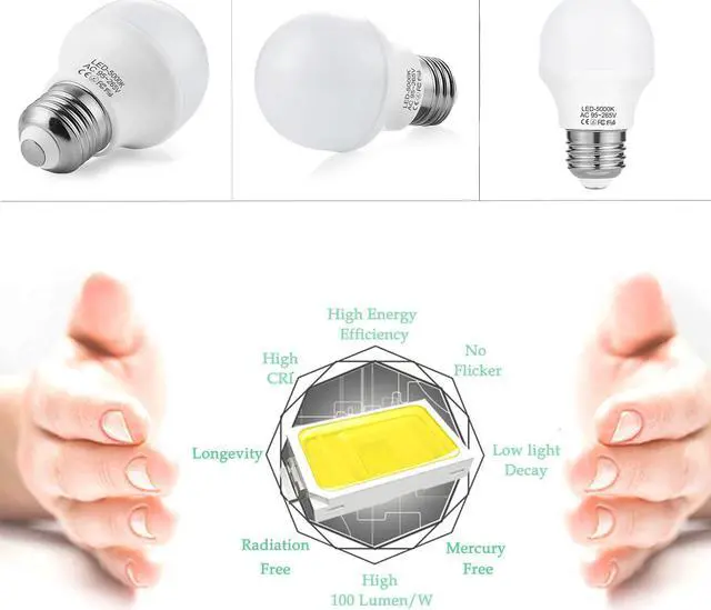 Alt view image 3 of 7 - WELLHOME 6PCS 40W Equivalent Light Bulb,4W Led Bulbs 3000K Daylight, A15 LED Lights E26 Base, Ceiling Fan Light Bulb,120V 40w Appliance Bulb,Non-Dimmable