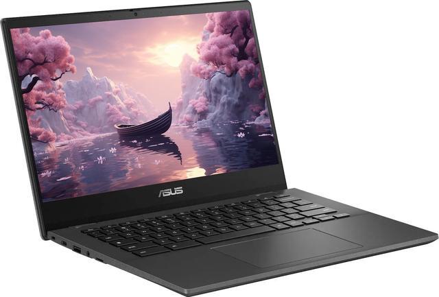 Alt view image 2 of 5 - ASUS Chromebook Laptop, 14 Business Laptop, 8-core MediaTek Kompanio 520, 4GB RAM 576GB Storage (64GB eMMC+512GB SD Card), Long Battery Life, Chrome OS, SD Card Reader, Gravity Gray