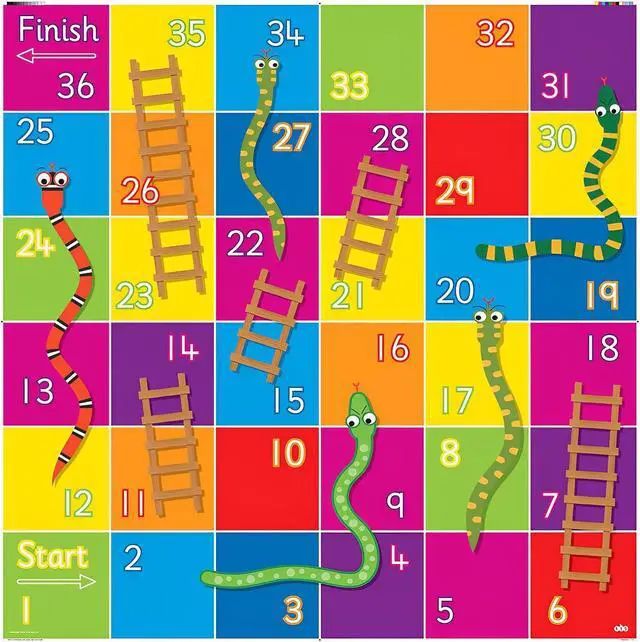 Main image of TTS Snakes and Ladders Mat for Bee-Bot or Blue-Bot Floor Robots Coding Toy - Educational Coding STEM Learning Toys Accessories Playmats Gifts for Kids Ages 3+
