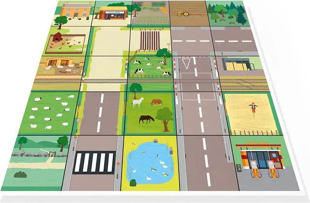 Alt view image 3 of 3 - TTS Countryside Mat for Bee-Bot and Blue-Bot, Coding Floor Robot Accessory Mats, Educational STEM Learning & Teaching Programming Robots Playmats Accessories