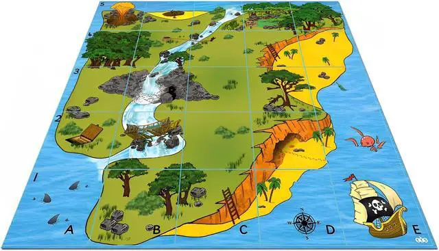 Alt view image 2 of 3 - TTS Treasure Island Mat for Bee-Bot or Blue-Bot Coding Robot - STEM Educational Programming Playmats Robots Accessories ITSMAT1