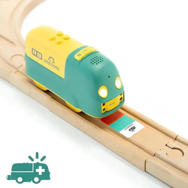 Alt view image 3 of 5 - Robobloq Coding Express Toy Train Set. Wooden play Set, Preschool Educational toy