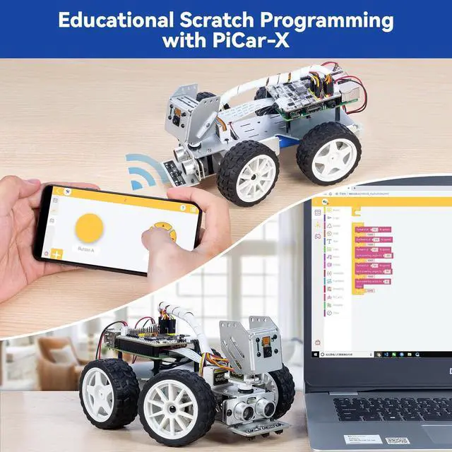 Alt view image 7 of 7 - SunFounder PiCar-X Smart Video Robot Car Kit for Raspberry Pi. CN0351D (Battery Not Included)