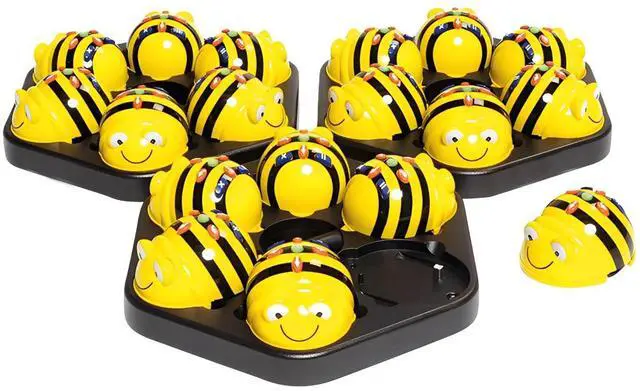 Main image of TTS 18-pcs Bee-Bot Programmable Floor Robot See & Say Version with FREE 3-pcs Rechargeable Docking Station w/ USB Cable - Programmable Toy for Age 3+
