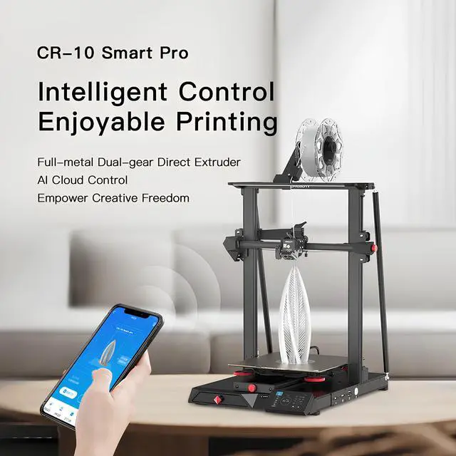 Alt view image 4 of 7 - Creality CR-10 Smart Pro FDM 3D Printer | Remote Control with AIot HD Camera LED Light Dual-Mode Levelling Filament Detection Resume Printing Dual-Gear Direct Extruder