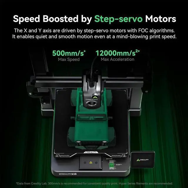 Alt view image 5 of 7 - Creality Hi 3D Printer Supports Multi-Color 3D Printing, High-Speed 500 mm/s, Automated Filament Detection, Auto-Leveling, All-Metal Frame, 260×260×300 mm Build Volume