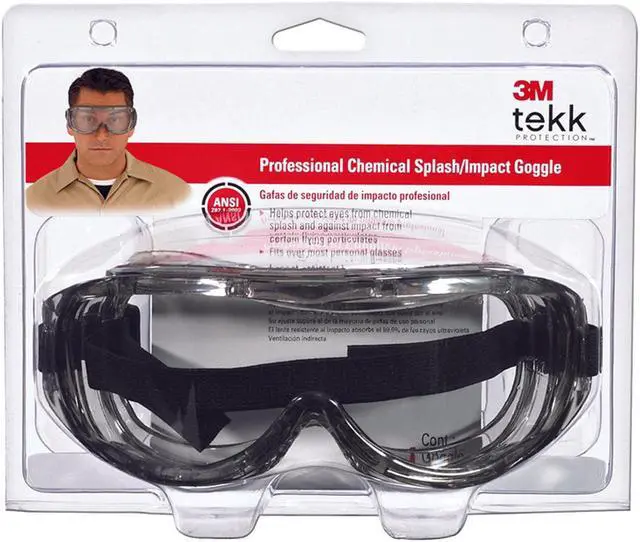 Alt view image 13 of 15 - Tekk Protection Chemical Splash/Impact Goggles - Polycarbonate Lens - 1/ Pack - Clear