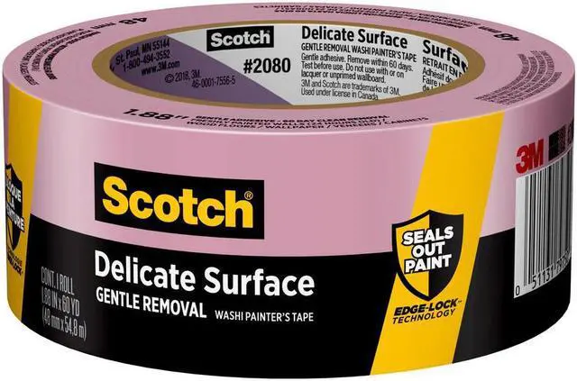 Alt view image 7 of 7 - 3M Scotch 1.88 In. x 60 Yd. Delicate Surface Painter's Tape 2080-48NC
