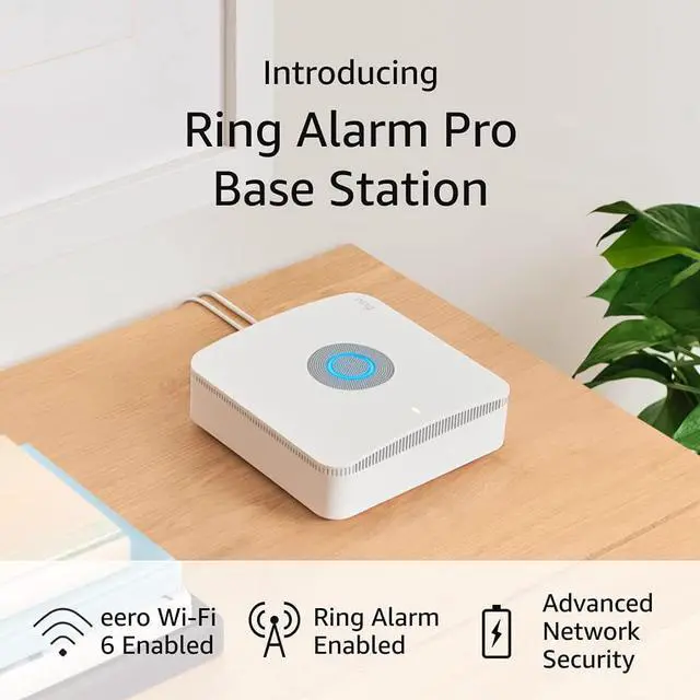 Alt view image 4 of 15 - Ring Alarm Pro Base Station + built-in eero Wi-Fi 6 router, 24/7 backup internet