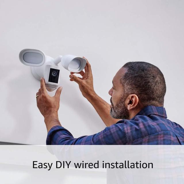 Alt view image 13 of 18 - Ring B08FCWQWDZ Floodlight Cam Wired Pro Surveillance Camera - 1080p - 1800 Lumens - LED - Outdoor - Wired - Night Vision - Amazon Alexa - Black