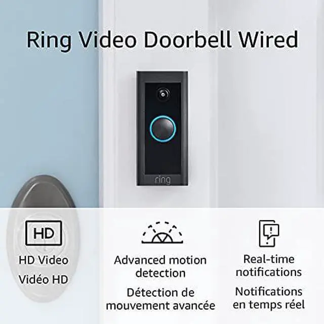 Alt view image 6 of 10 - Ring Video Doorbell Wired  Convenient, essential features in a slimmed-down design, pair with Ring Chime to hear audio notifications in your home (existing doorbell wiring required) - 2021 release