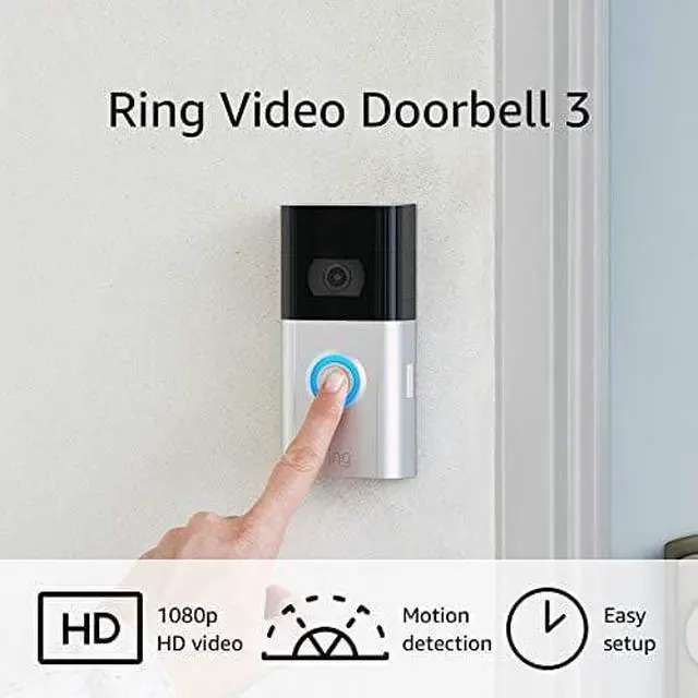 Alt view image 11 of 20 - Ring Video Doorbell 3 8VRSLZ-0EN0 1080p HD Wi-Fi Video 2-way Talk