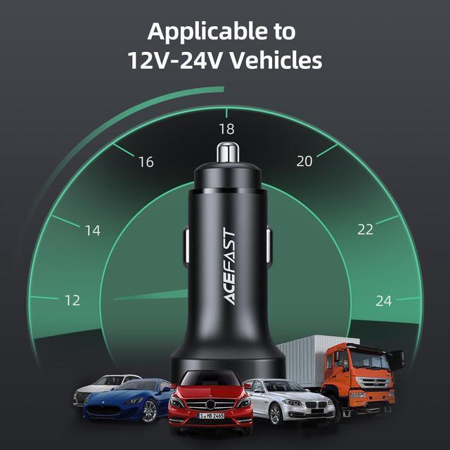 Alt view image 7 of 7 - Car Charger ACEFAST B2 72W Metal Dual USB C Car Power Adapter for iPad Air/Pro, iPhone 13 Pro Max/13 mini/12 Pro Max, Samsung Galaxy S21+/S21 Ultra/S20/S20+/S20 Ultra, Note 20