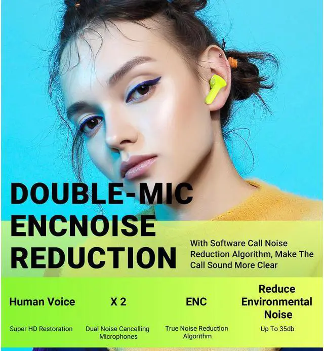 Alt view image 3 of 7 - Bluetooth Earbuds ACEFAST T6 Wireless Earphones LED Display Sports Headsets Green