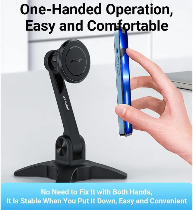 Alt view image 5 of 7 - Magnetic Cell Phone Stand for Desk, ACEFAST Desktop Phone Holder, 360°Rotation Adjustable Phone Holder Stand for Desk/Nightstand/Office Compatible with iPhone 13 Pro Max 13 12 11 Xs Xs Max Xr X 8 7 6