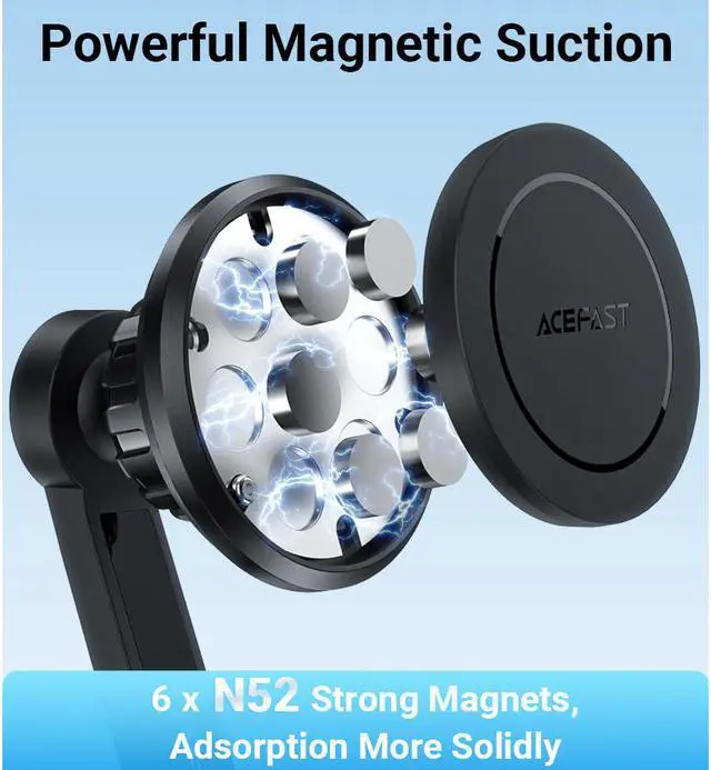 Alt view image 3 of 7 - Magnetic Cell Phone Stand for Desk, ACEFAST Desktop Phone Holder, 360°Rotation Adjustable Phone Holder Stand for Desk/Nightstand/Office Compatible with iPhone 13 Pro Max 13 12 11 Xs Xs Max Xr X 8 7 6
