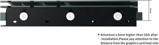 Alt view image 3 of 5 - Thick 12mm M.2 2280 SSD Heatsink Cooler, Double Sided Heat Sink with Thermal Silicone Pads, Support Single and Double Sided M2. Cooling for Computer PC M.2 NVMe SSD or M.2 SATA SSD, Gray.