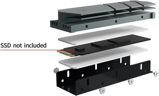 Alt view image 4 of 5 - Thick 12mm M.2 2280 SSD Heatsink Cooler, Double Sided Heat Sink with Thermal Silicone Pads, Support Single and Double Sided M2. Cooling for Computer PC M.2 NVMe SSD or M.2 SATA SSD, Gray.