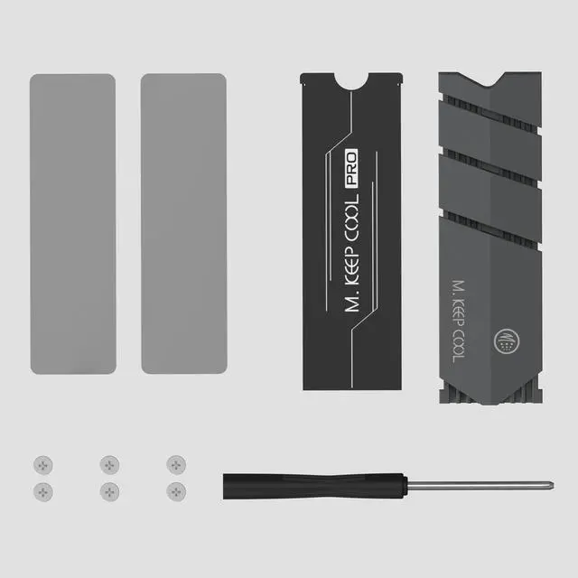 Alt view image 5 of 5 - Thick 12mm M.2 2280 SSD Heatsink Cooler, Double Sided Heat Sink with Thermal Silicone Pads, Support Single and Double Sided M2. Cooling for Computer PC M.2 NVMe SSD or M.2 SATA SSD, Gray.