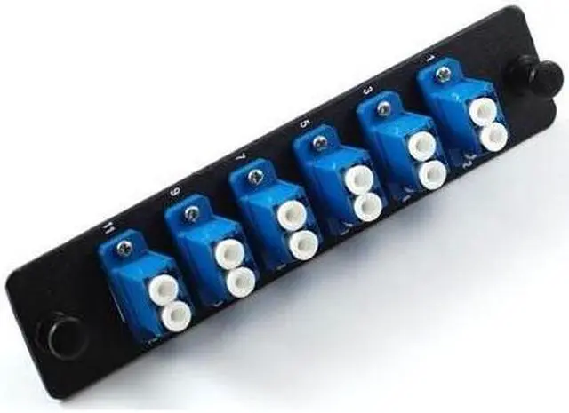 Main image of Fiber Optic Adapter Panel with 6 LC/UPC Duplex SM Adapters 12 Ports Blue