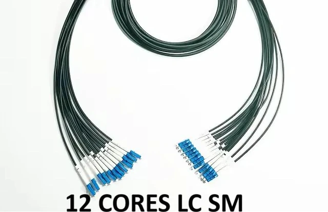 Alt view image 3 of 4 - 12 Strand 100m Outdoor Armored Single Mode Fiber Optic Cable, LC/UPC to LC/UPC, 9/125 OS2
