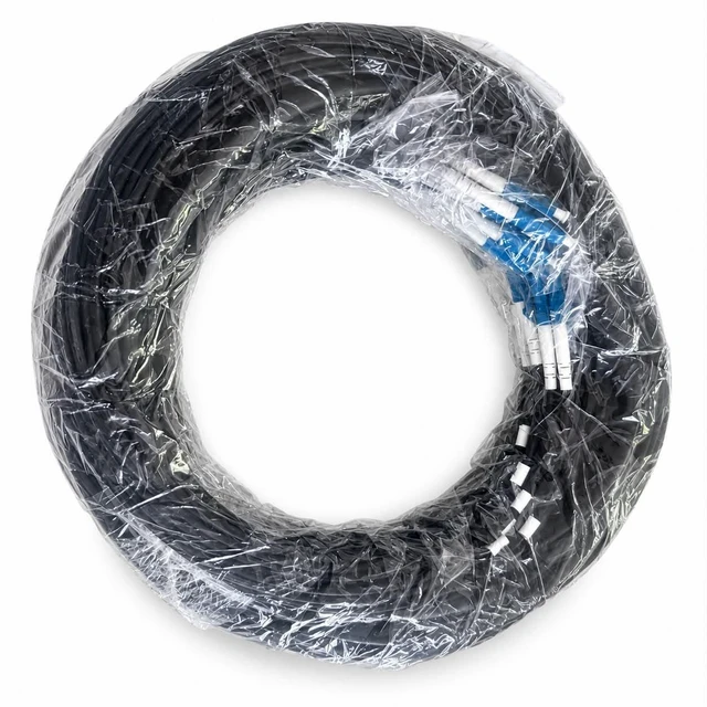 Alt view image 2 of 4 - 12 Strand 75m Outdoor Armored Single Mode Fiber Optic Cable, LC/UPC to LC/UPC, 9/125 OS2