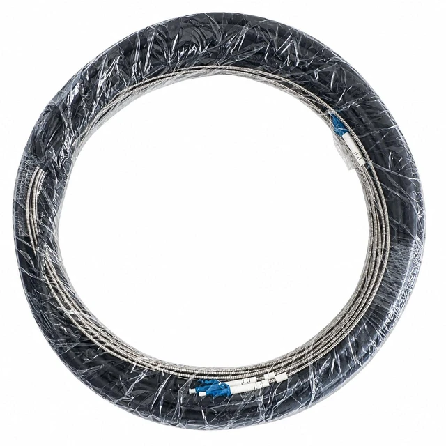 Main image of Duplex 20m Outdoor Armored Waterproof Single Mode Fiber Patch Cable, LC/UPC to LC/UPC, 9/125 OS2