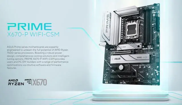 Alt view image 3 of 6 - ASUS PRIME X670-P WIFI-CSM motherboard Boasting a robust power design, comprehensive cooling solutions and intelligent tuning options