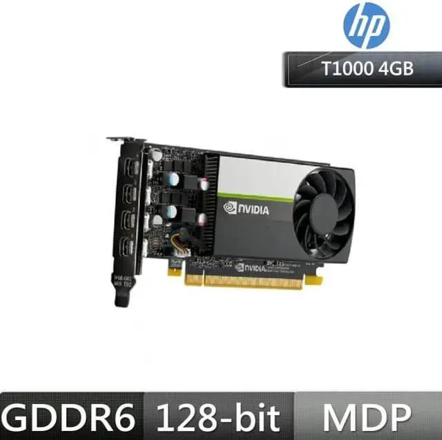 Main image of HP NVIDIA T1000 4GB GDDR6 4mDP GFX Workstation Graphics Card drawing card