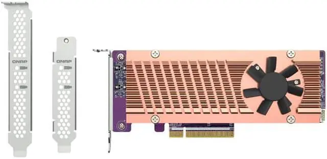 Alt view image 6 of 6 - QNAP QM2-2P-384A Dual Slot M.2 22110/2280 PCIe NVMe SSD Expansion Card New in November 2022