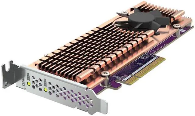 Alt view image 2 of 6 - QNAP QM2-2P-384A Dual Slot M.2 22110/2280 PCIe NVMe SSD Expansion Card New in November 2022