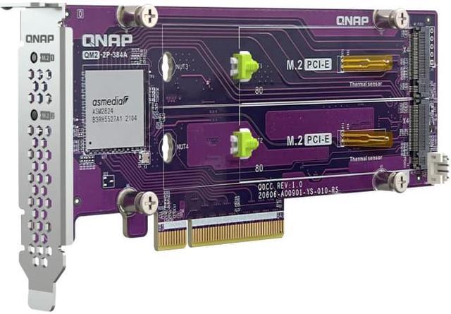 QNAP QM2-2P-384A Dual Slot M.2 22110/2280 PCIe NVMe SSD Expansion