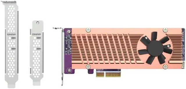 Alt view image 6 of 6 - QNAP QM2-2P-344A Dual Slot M.2 22110/2280 PCIe NVMe SSD Expansion Card New in November 2022