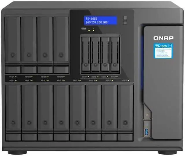 Alt view image 2 of 9 - QNAP TS-1655-8G 16-Bay web server Desktop 16-bay large-capacity hybrid storage 2.5GbE NAS, octa-core performance is excellent, long-term support models